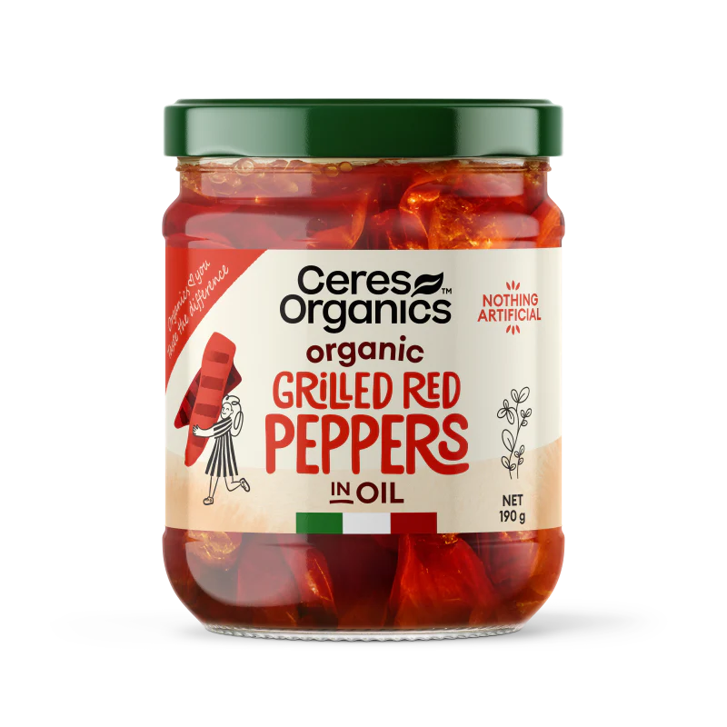 Organic Grilled Red Peppers in Oil