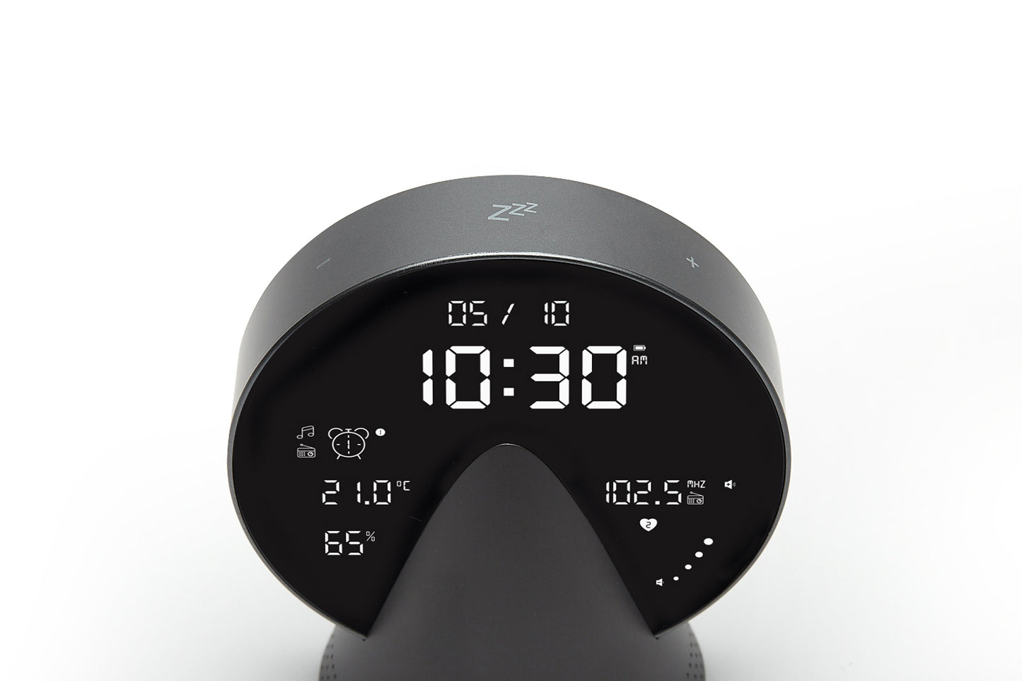 Conic Radio Alarm Platinum Grey