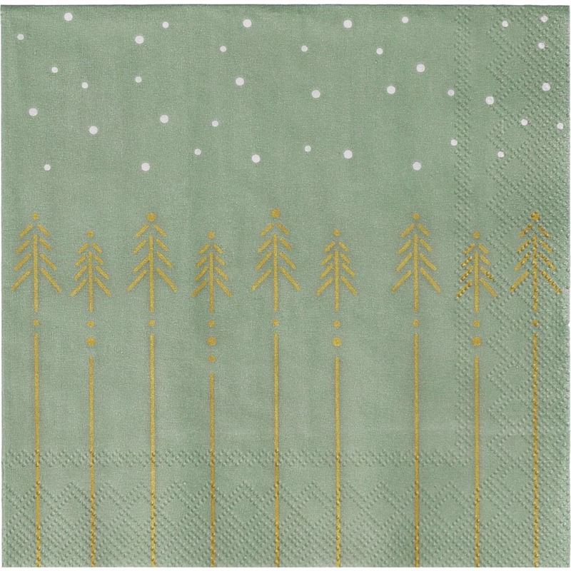 Fir Trees & Snow Cocktail Napkin
