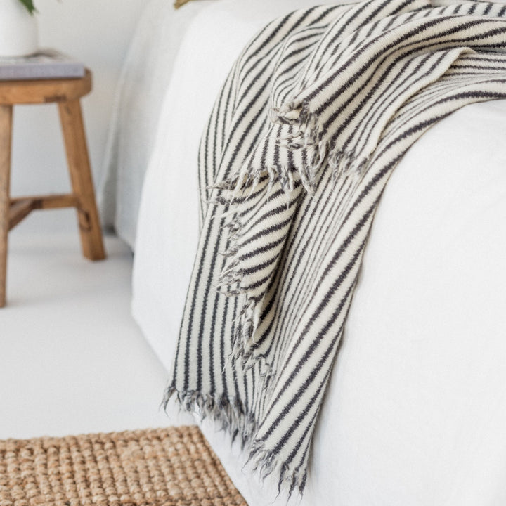Foxtrot Home Charcoal Stripes Medium Blanket
