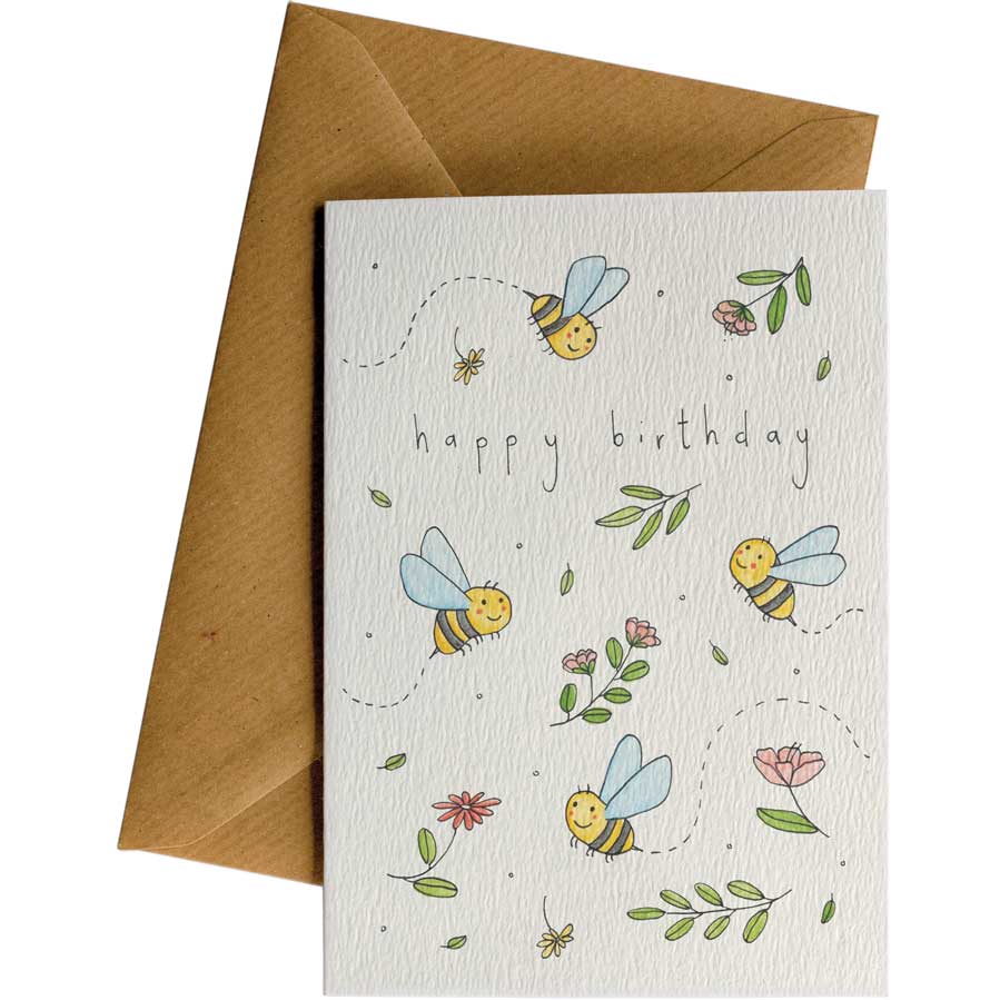 Little Difference Happy Birthday Bees Card