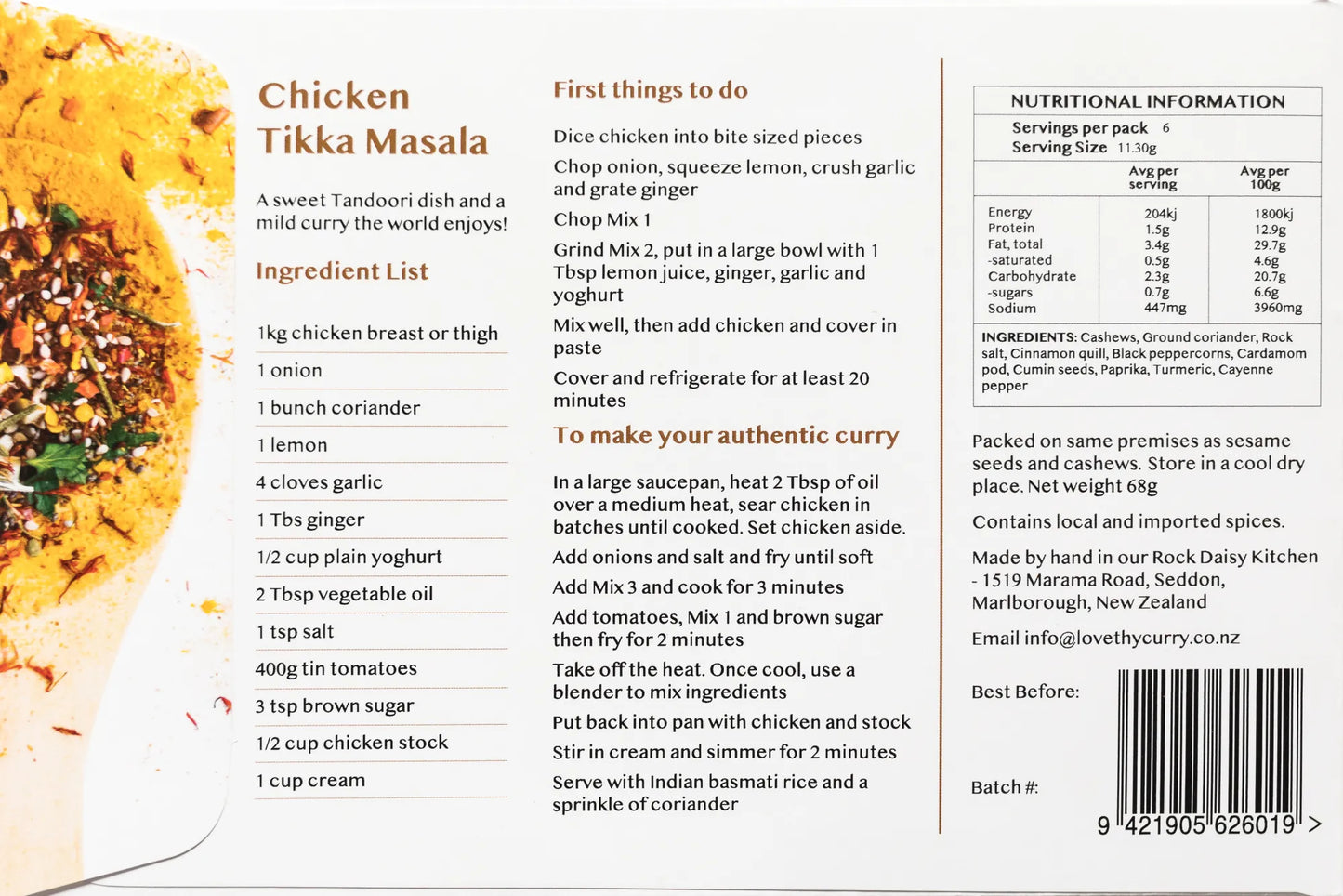 Love Thy Chicken Tikka Massala