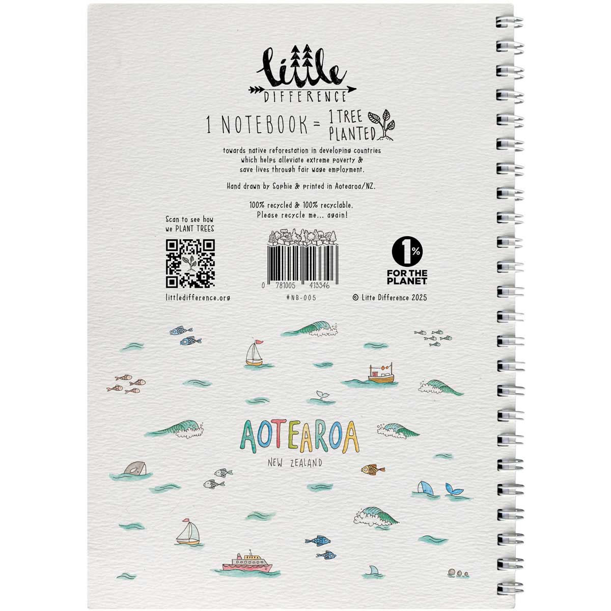 Little Difference NZ Nature Map Notebook