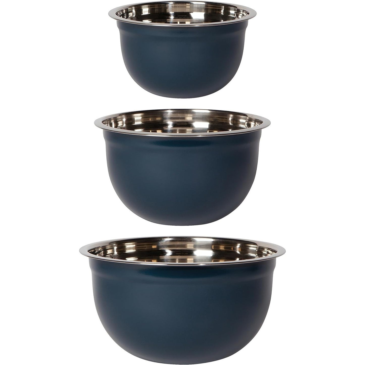 Matte Steel Bowls Set of 3 Ink Matt