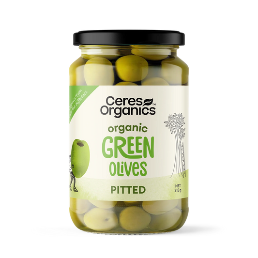 Organic Green Olives, Pitted 315G