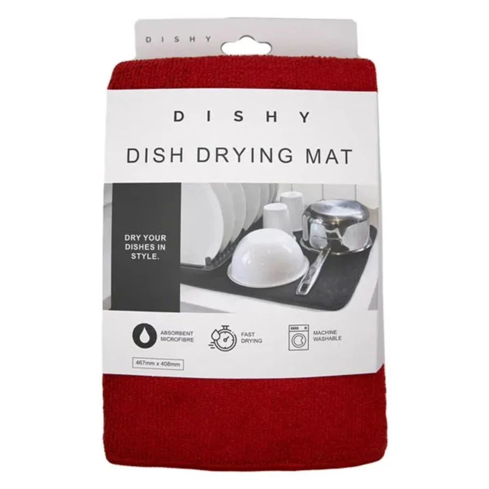 Dish Drying Mat Red