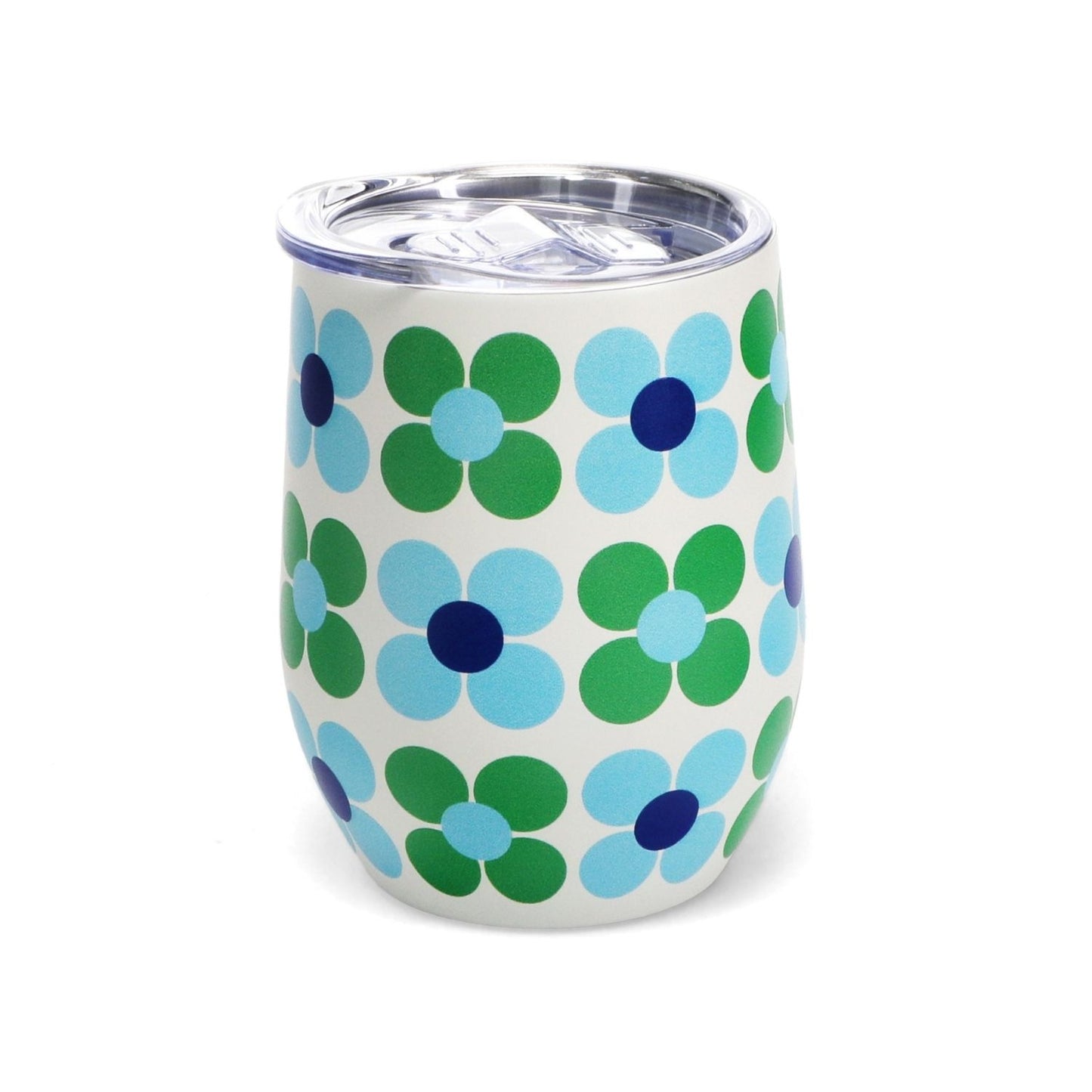 Travel Cup 350ML Blue & Green Daisy