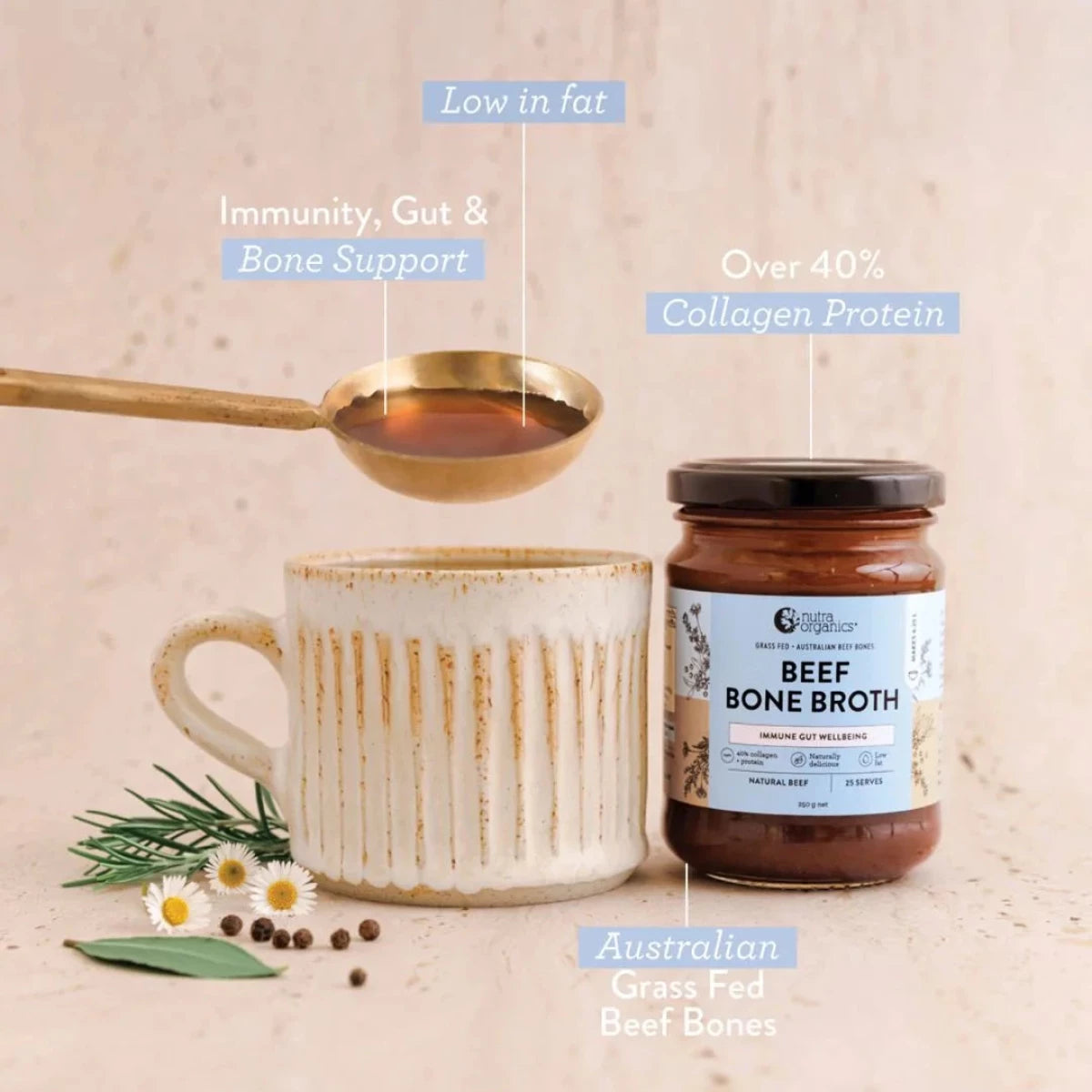 Nutra Organics Beef Bone Broth Concentrate 250g