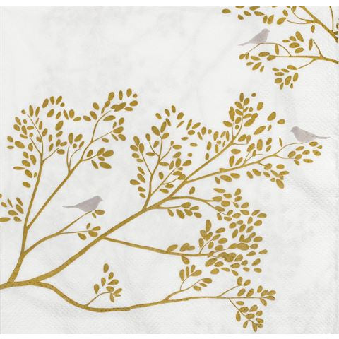 Rader Birds On Gold Branch Napkin
