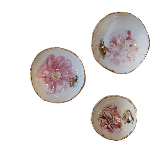 Cherry with Bee & Gold Pinch Bowl