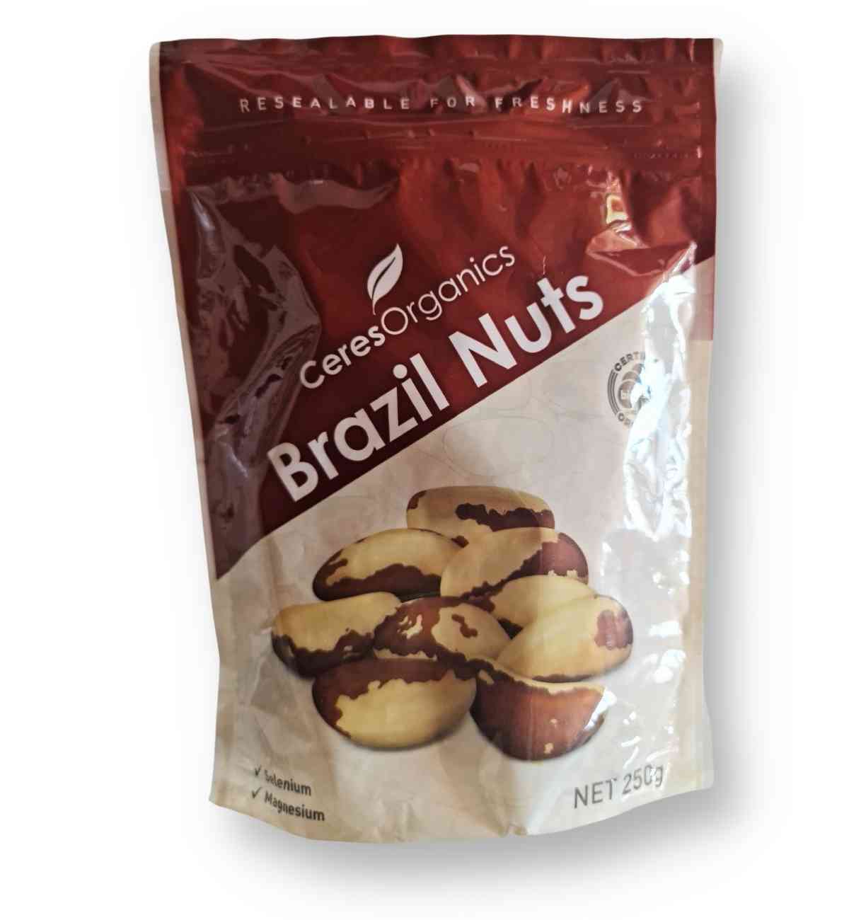 Brazil Nuts In Resealable Pouch 250G – Keto Friendly Front Panel
