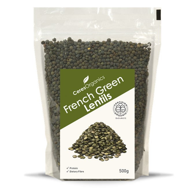 Ceres Organics French Green Lentils – 500g-front.jpg