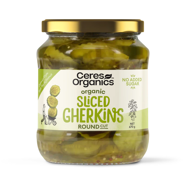 Organic Sliced Gherkins, Round Cut