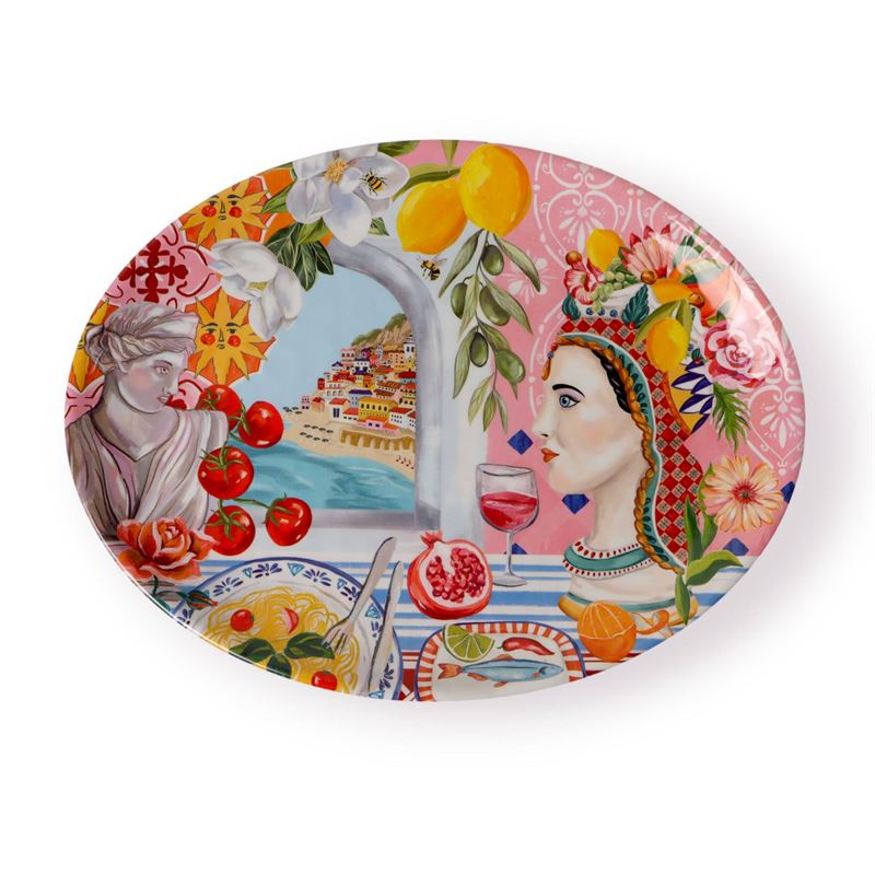Italian Summer Melamine Oval Serving Dish