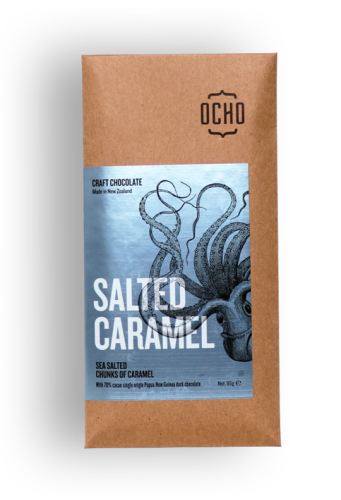 Ocho Salted Caramel Craft Chocolate 70% Cacao 95G