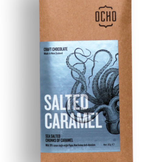 Ocho Salted Caramel Craft Chocolate 70% Cacao 95G