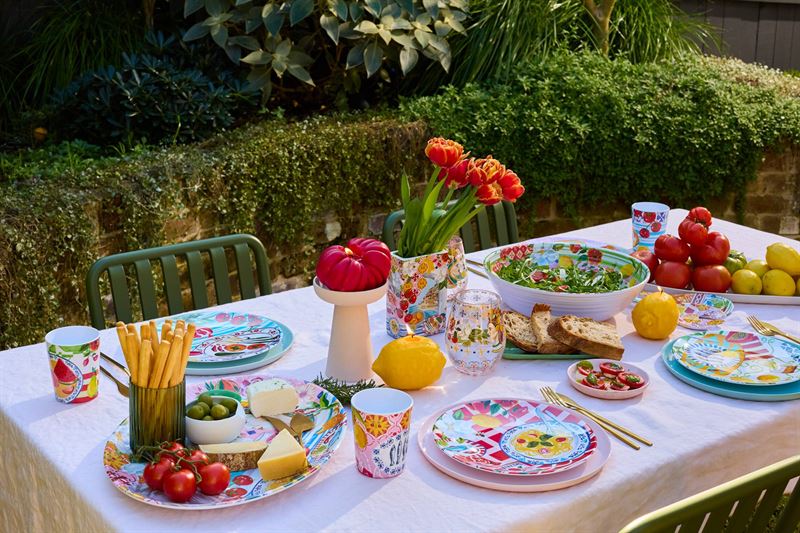 Italian Summer Set of 4 Melamine Plates
