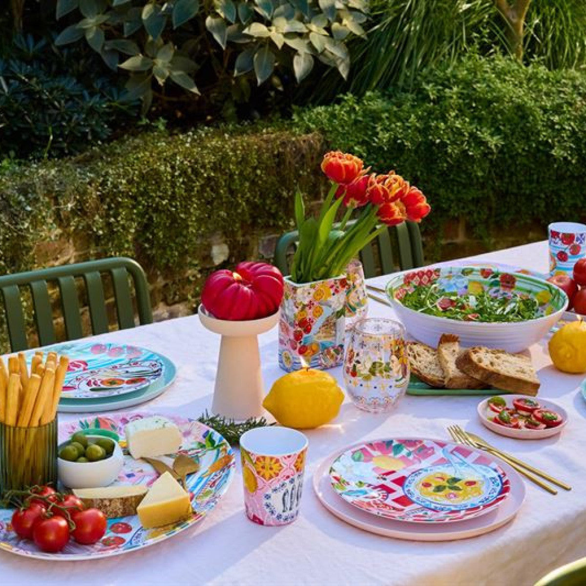 Italian Summer Set of 4 Melamine Plates