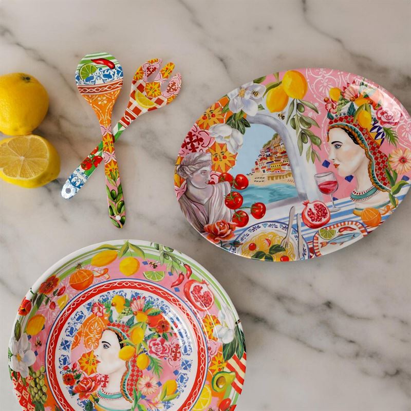 Italian Summer Melamine Oval Serving Dish