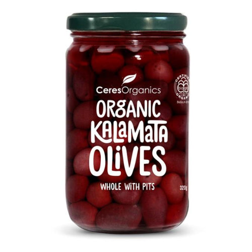 Organic Kalamata Olives Whole with Pit 320G