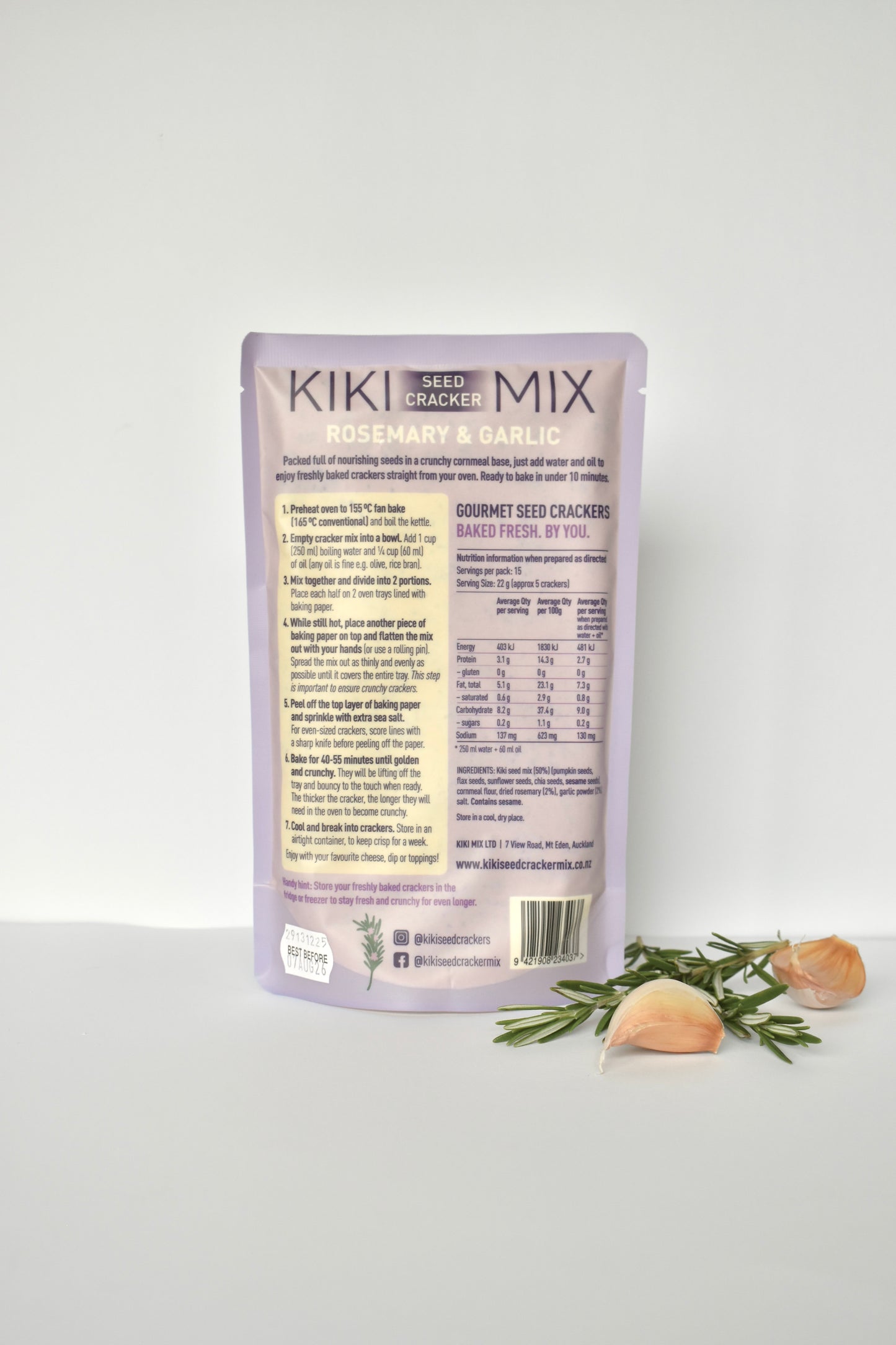 Kiki Seed Cracker Mix Rosemary & Garlic