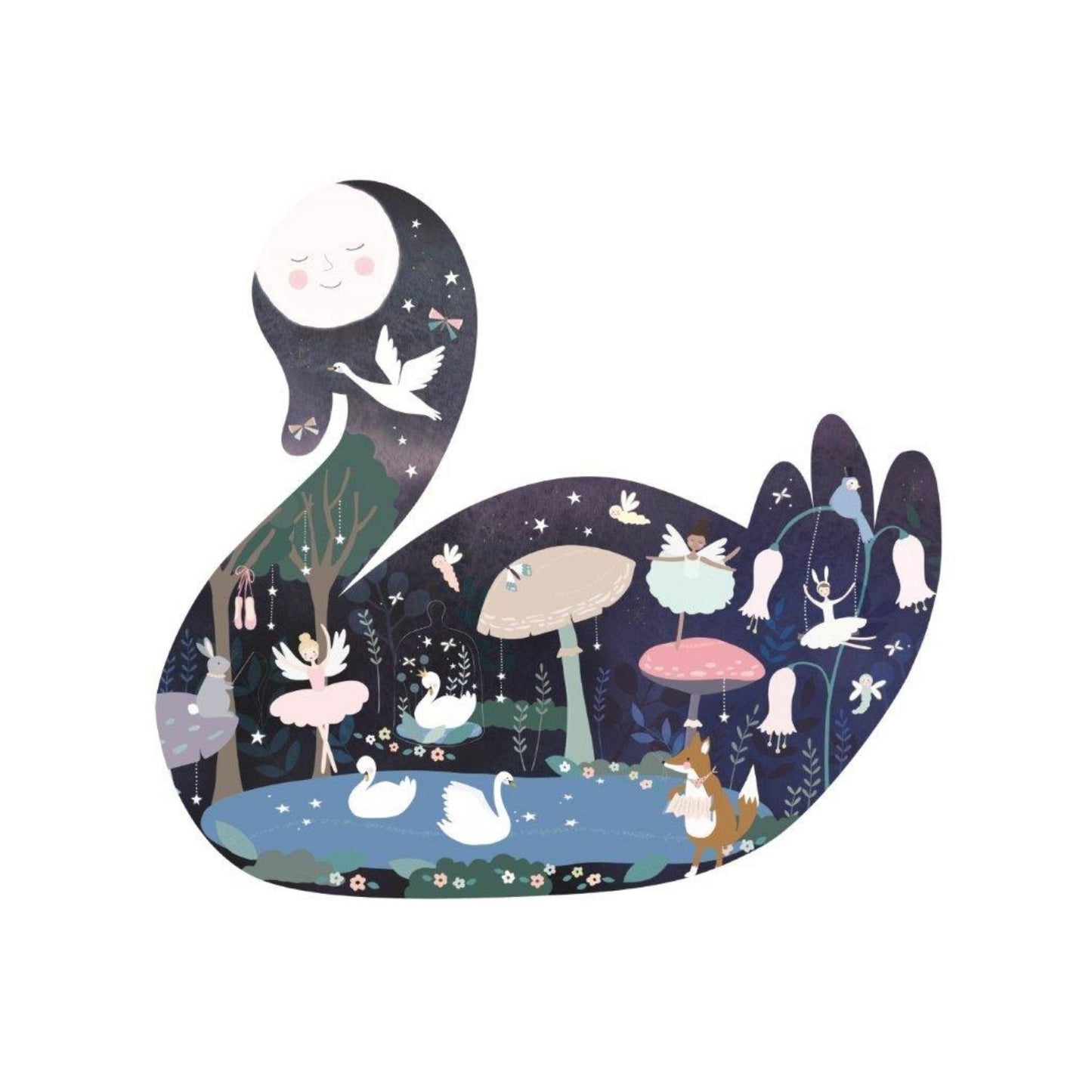 Enchanted 40 Piece Swan Shaped Puzzle