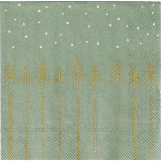 Fir Trees & Snow Cocktail Napkin
