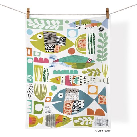 Fish School Cotton Tea Towel