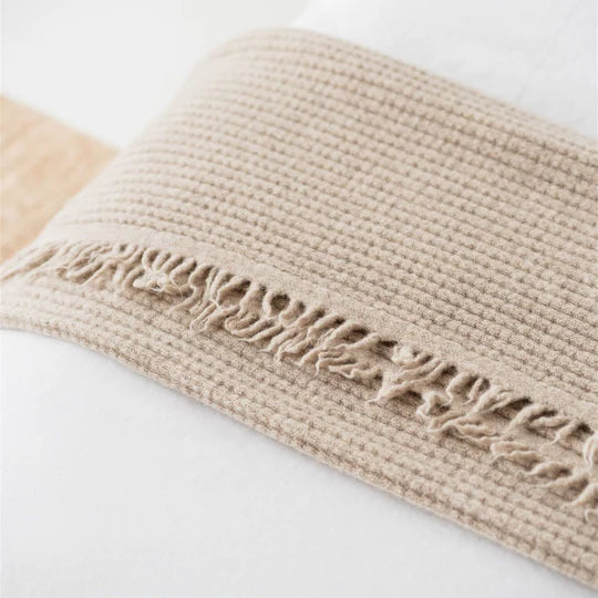 Foxtrot Home Sand Ribbed Wool Throw