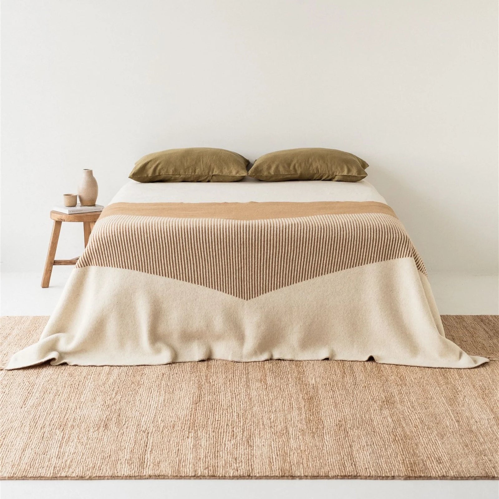 Foxtrot Home Ginger Honey Geometric Wool Blanket