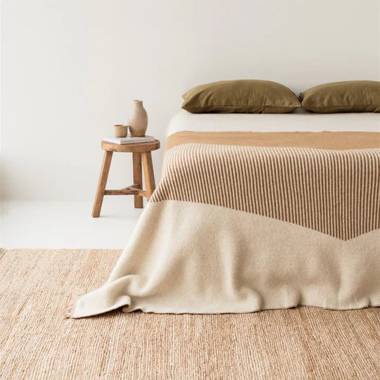 Foxtrot Home Ginger Honey Geometric Wool Blanket