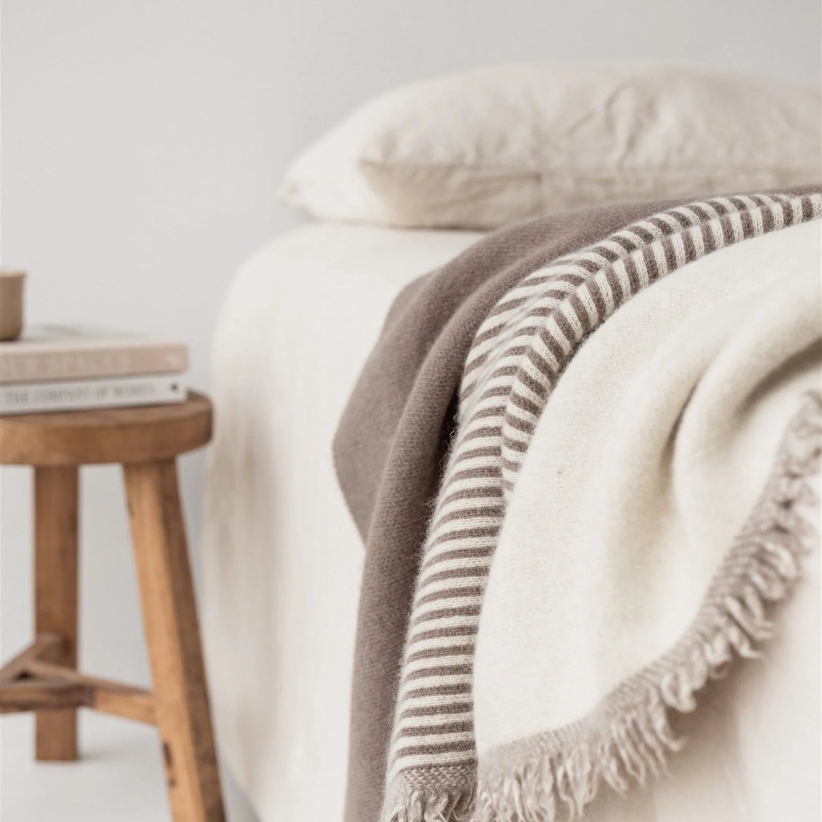 Foxtrot Home Mushroom Geometric Wool Blanket