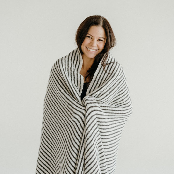 Foxtrot Home Charcoal Stripes Medium Blanket