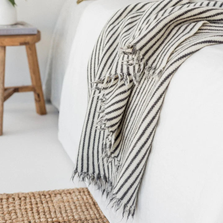 Foxtrot Home Charcoal Stripes Medium Blanket
