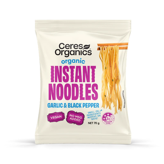 Ceres Organics Instant Noodles - Garlic & Black Pepper