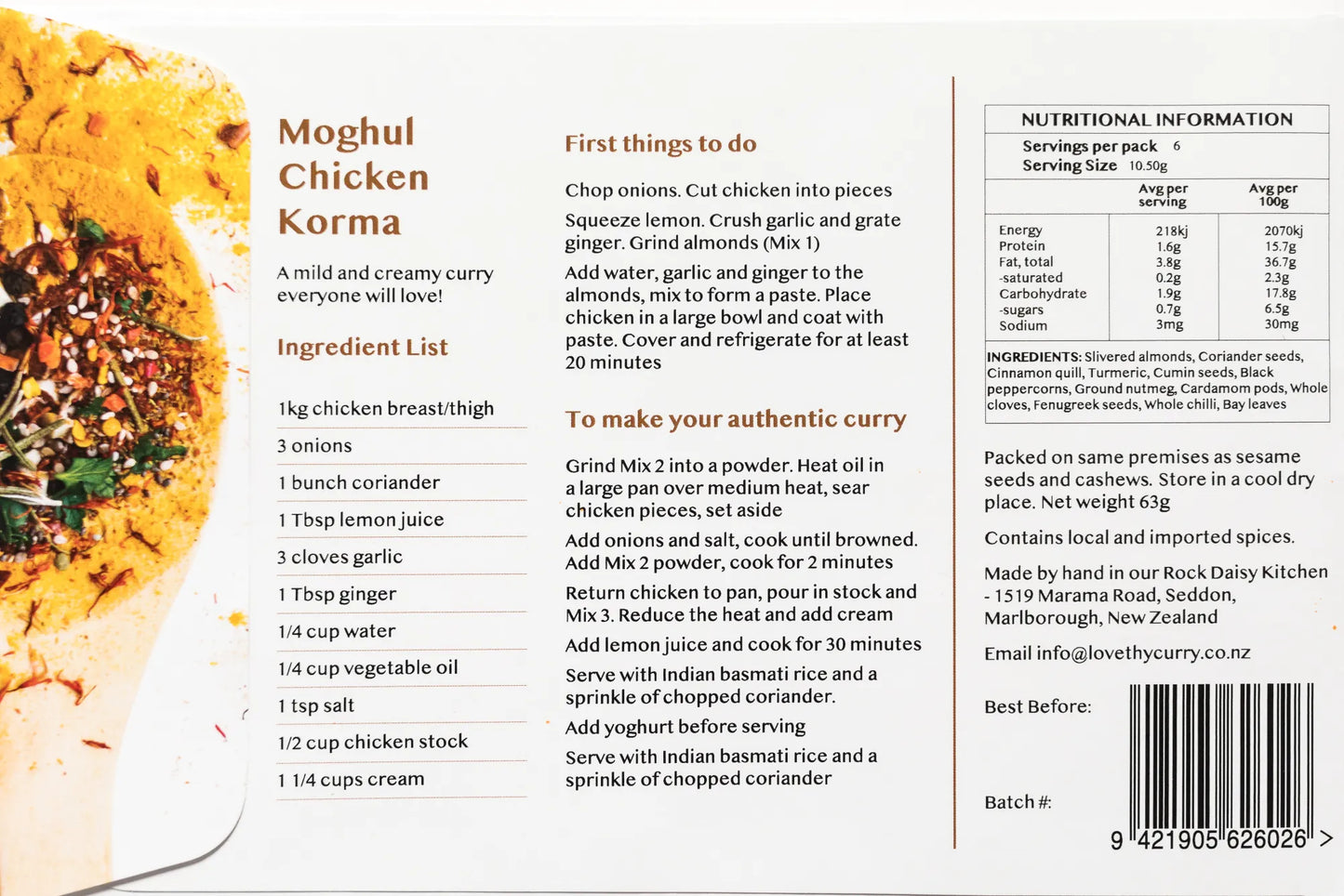 Love Thy Moghul Chicken Korma