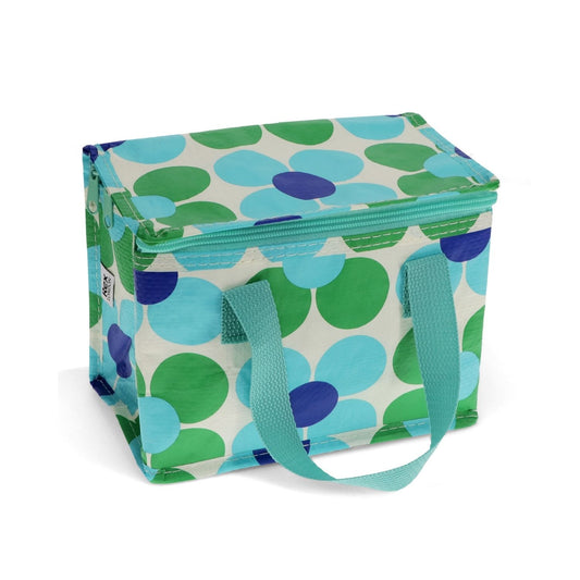 Insulated Lunch Bag - Blue & Green Daisy