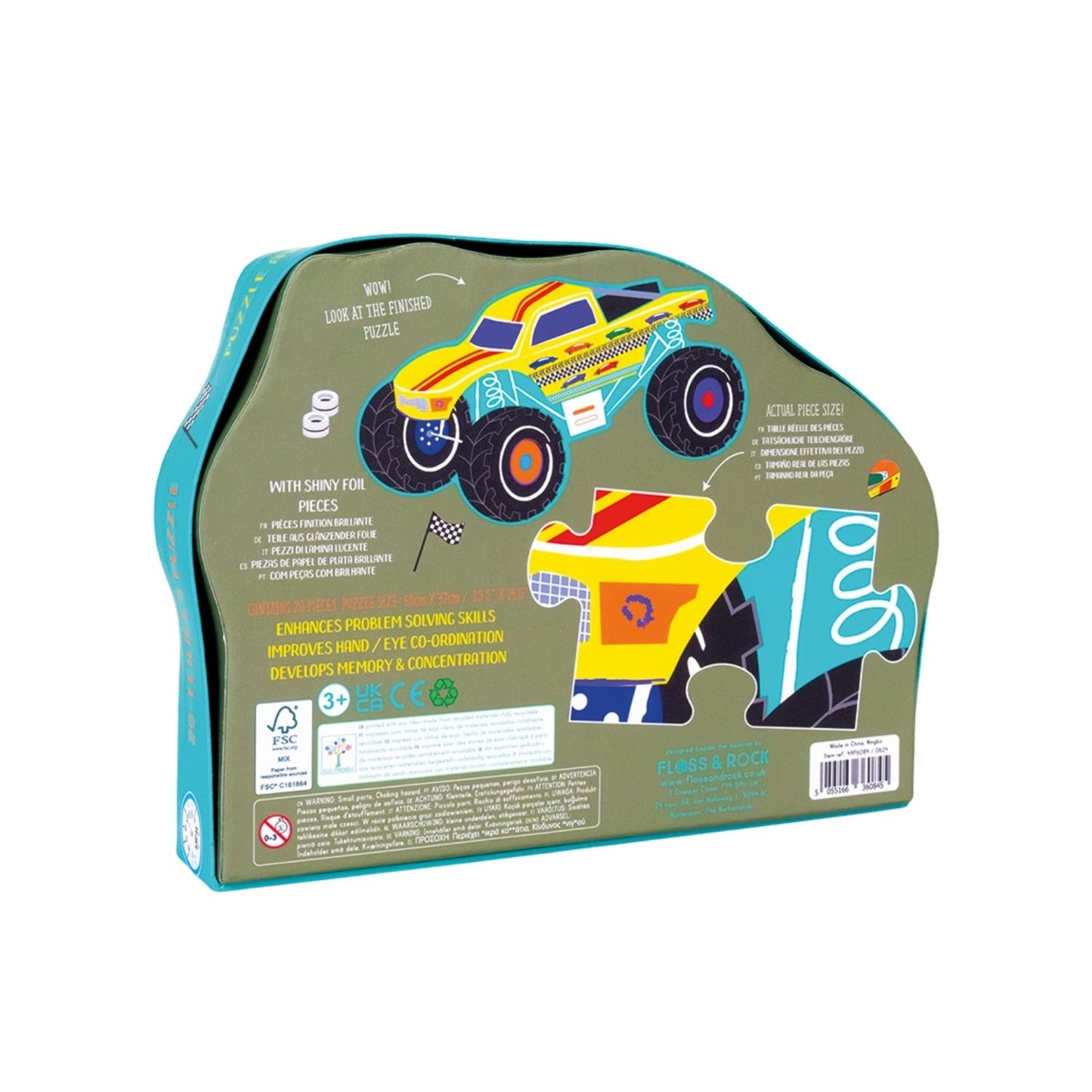 20 Piece Monster Truck Shaped Puzzle