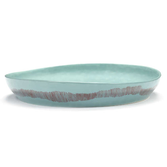 Ottolenghi Serving Bowl Azure with Red Stripes