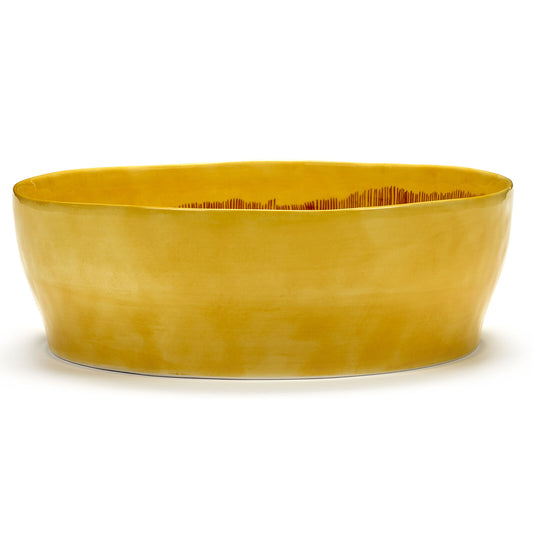 Ottolenghi Salad Bowl Yellow with Red Stripes