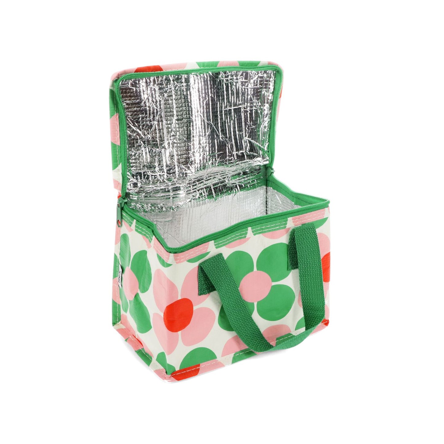 Insulated Lunch Bag - Pink & Green Daisy
