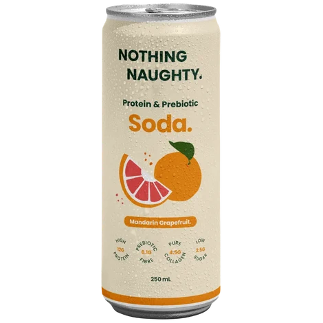 Nothing Naughty protein & Prebiotic Soda Mandarin Grapefruit