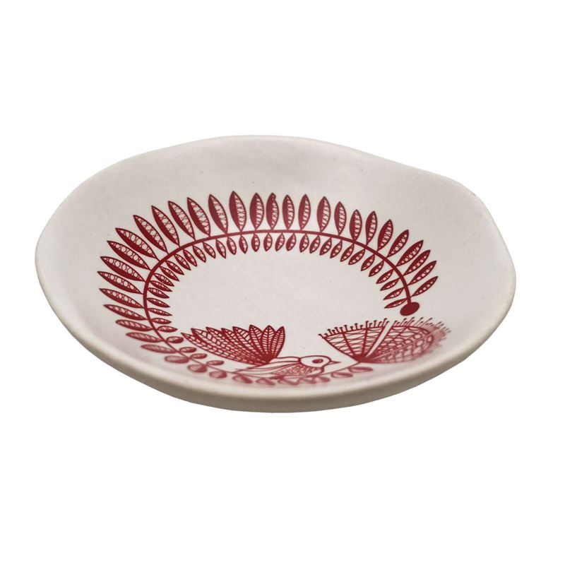 Red Fantail & Pohutukawa on White 7cm Bowl