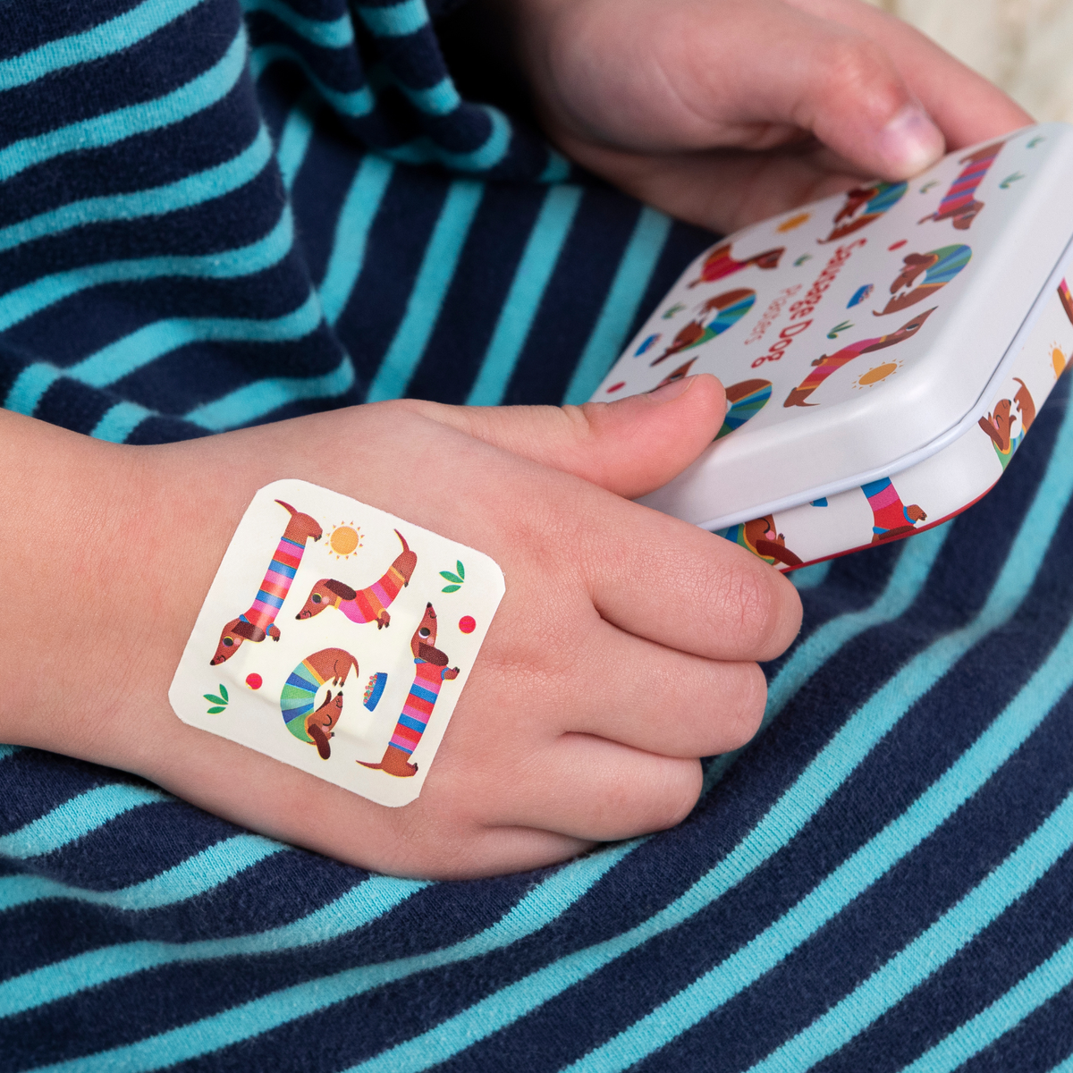 Rex London Sausage Dog Plasters In a Tin