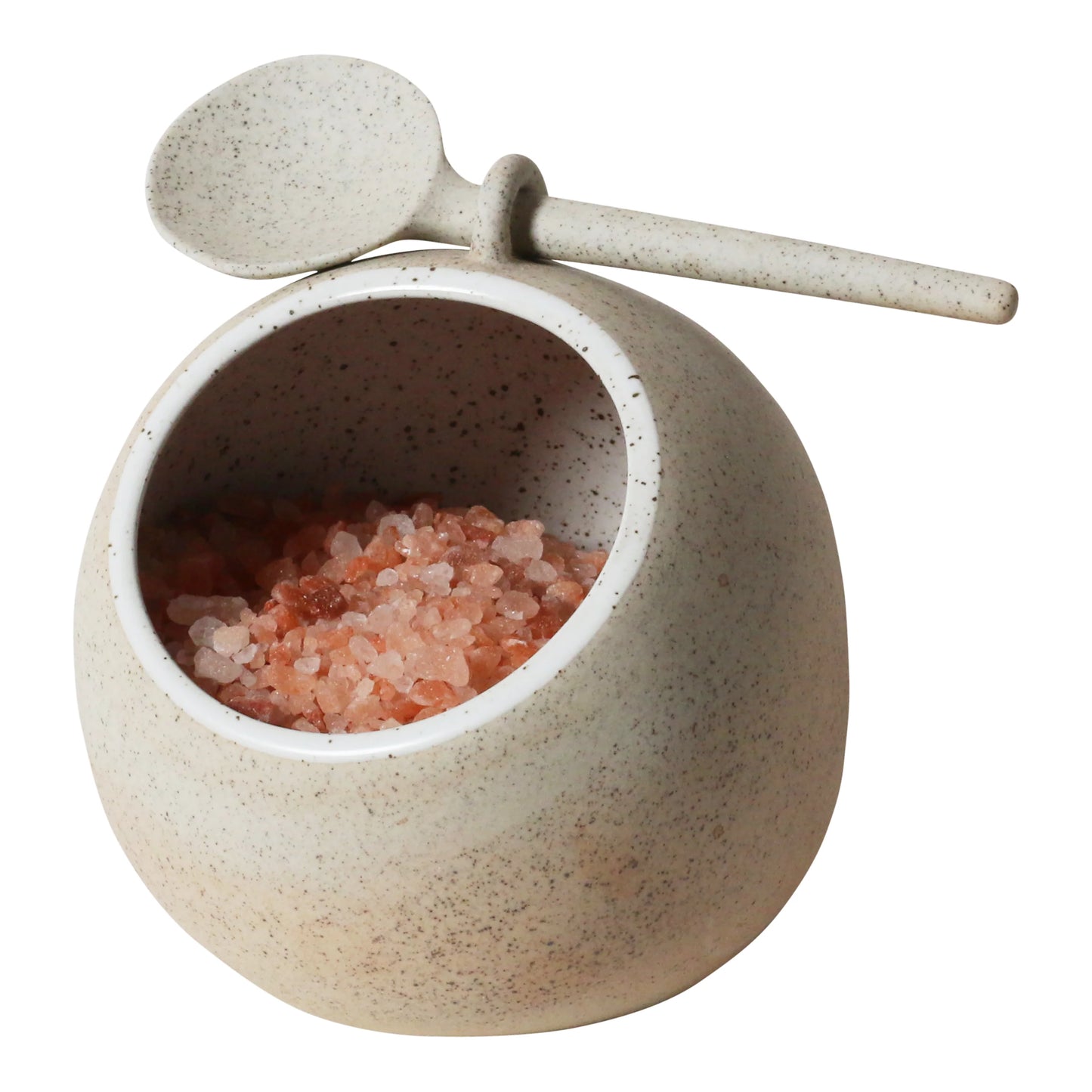 Salt Pig With Spoon- White Garden To Table