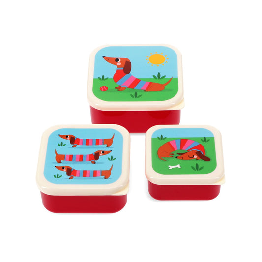 Snack Boxes (Set of 3) Sunny Sausage Dog