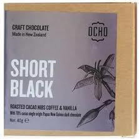 Ocho Short Black Craft Chocolate 70% Cacao 40G