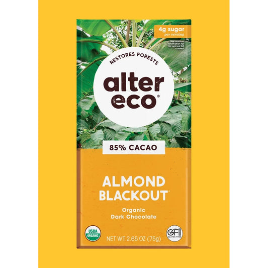 Alter Eco Chocolate Bar Almond Blackout 85%