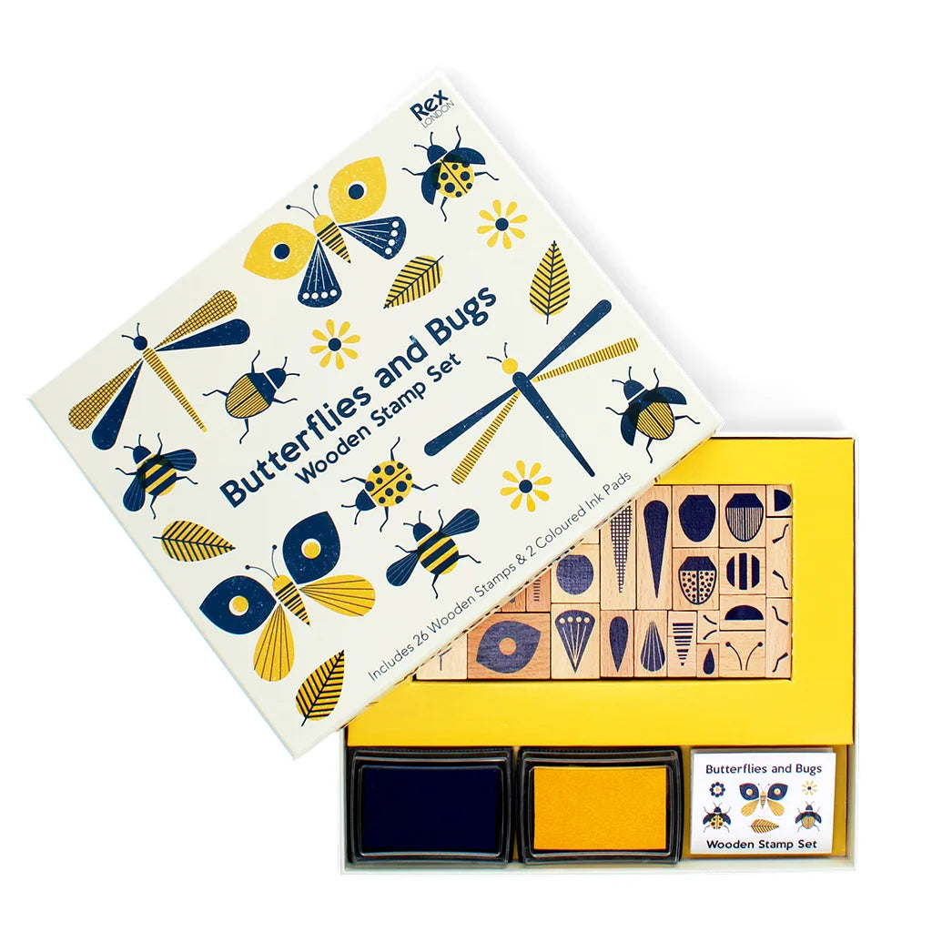 Wooden Stamp Set - Butterflies & Bugs
