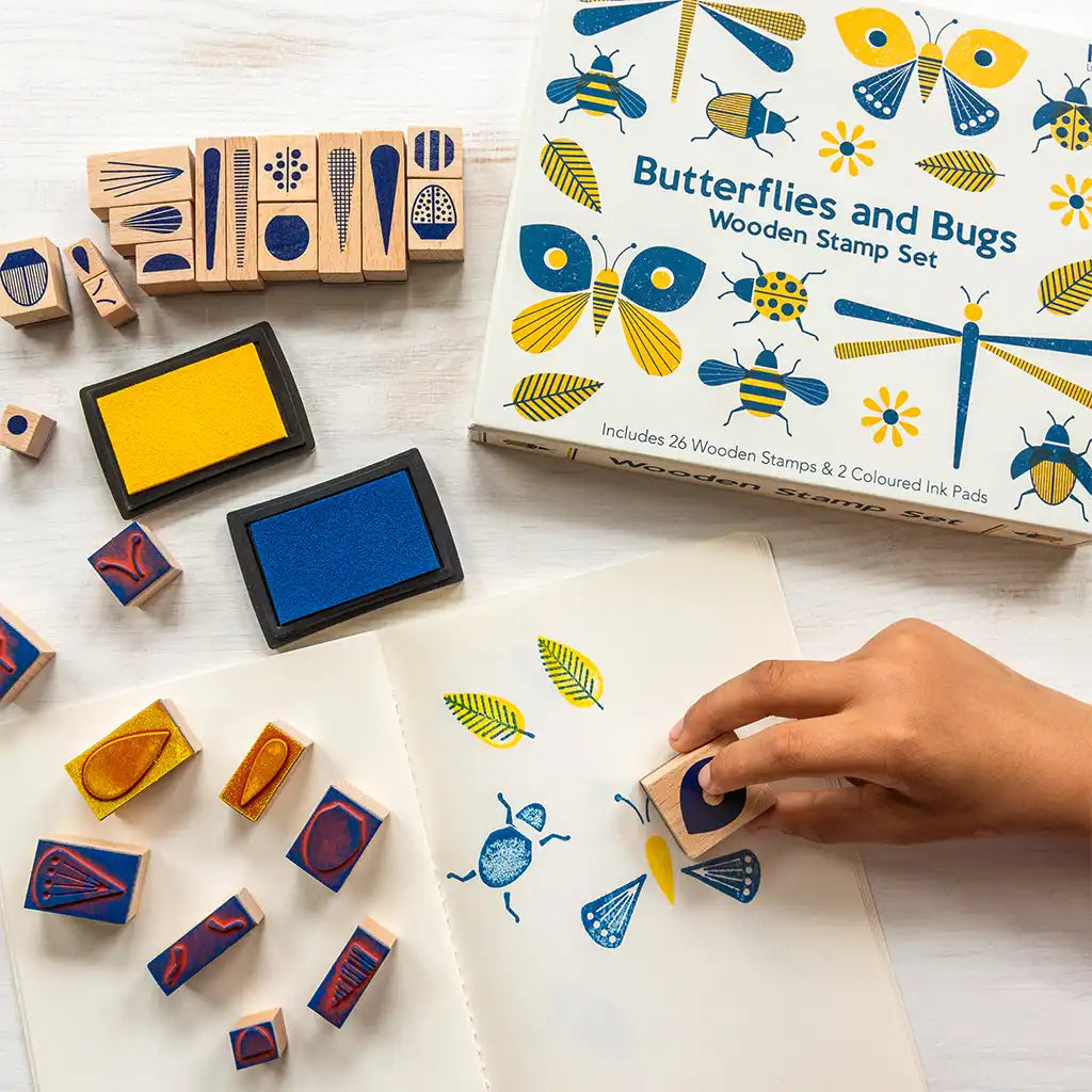 Wooden Stamp Set - Butterflies & Bugs
